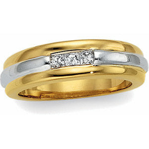 14K Yellow & White 1/4CTW Diamond Band