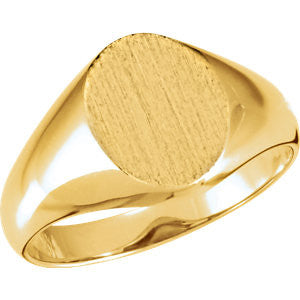 14K Yellow 8x10mm Oval Signet Ring