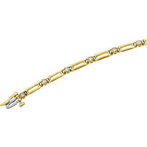 14K Yellow 3-8 CTW Diamond Line 7" Bracelet