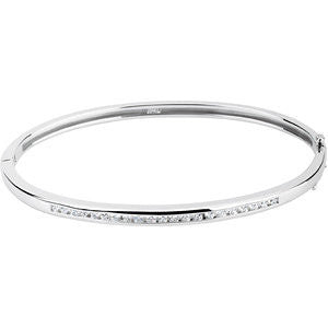 14K White 5-8 CTW Diamond Bangle Bracelet