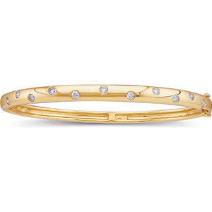 14K Yellow 1-2 CTW Diamond Bangle Bracelet