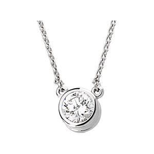 Bezel Set Solitaire Necklace