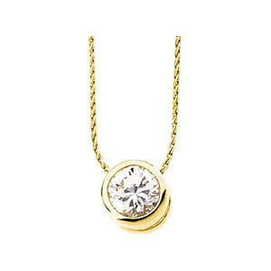 Cubic Zirconia Bezel Necklace