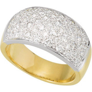 14K Two-Tone 1 CTW Diamond Micro Pave Ring Size 7