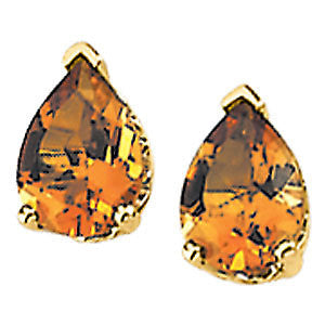 Genuine Citrine Pear Scroll Setting® Earring