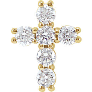 14K Yellow 1-4 CTW Diamond Cross Pendant