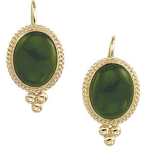 Nephrite Jade Cabochon Earrings