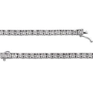 Sterling Silver 1-4 CTW Diamond Line 7" Bracelet