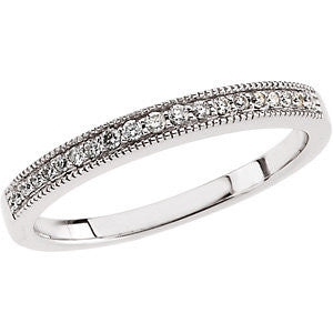 14K White 1-8 CTW Diamond Band