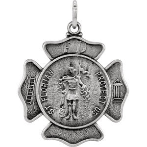 Sterling Silver 25.25mm St. Florian Pendant