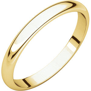 14K Yellow 2.5mm Half Round Band