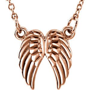 14K Yellow Angel Wings 16-18" Necklace