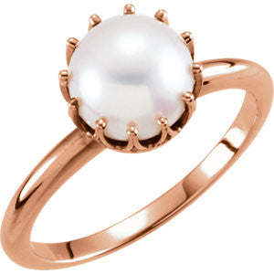 14K Yellow Freshwater Cultured Pearl Ring