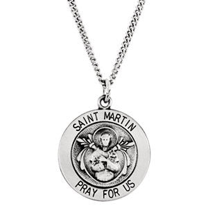 Sterling Silver 18.25 Round St. Martin de Porres Medal