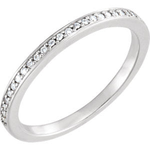 14K White 1-8 CTW Diamond Band