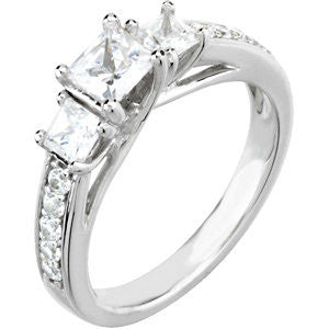 14K White 7-8 CTW Diamond Engagement Ring