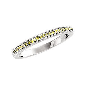 14K White 1-8 CTW Yellow Diamond Anniversary Band