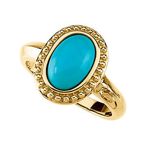 Turquoise Granulated Design Ring