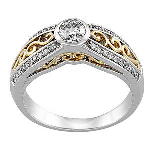 Bezel Set Accented Engagement Ring