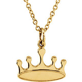 14K Yellow Tiny Posh Crown 16-18" Necklace