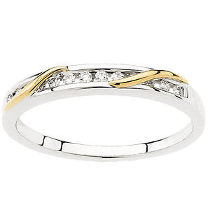 14K White & Yellow 1-8 CT TW Band