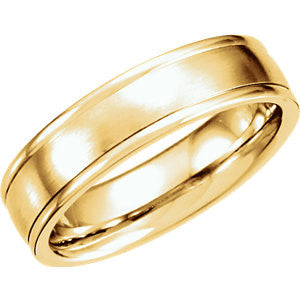 14K Rose 6mm Fancy Carved Band with Satin Finish Size 10