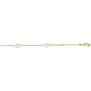 14K Yellow Freshwater Cultured Pearl 7.5" Bracelet