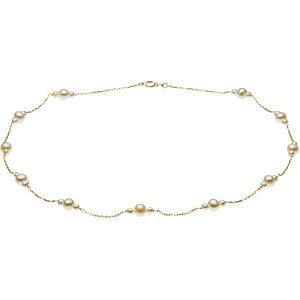 14K Yellow Freshwater Cultured Pearl 17" Necklace