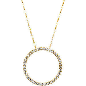 14K Yellow 1 CTW Diamond Circle 18" Necklace