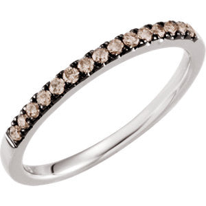 14K White 1/2 CTW Black Diamond Band