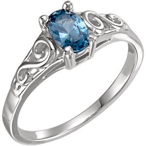 Sterling Silver December Imitation Birthstone Ring