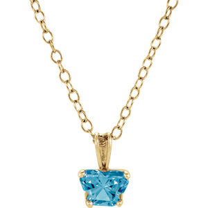 14K Yellow December Birthstone 14" Necklace