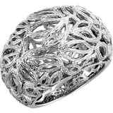 Sterling Silver Textured Bark Dome Ring