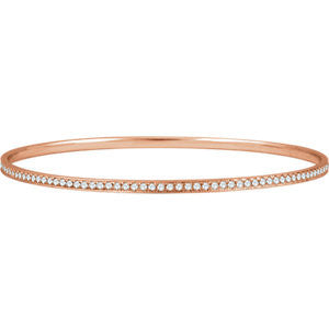 14K White 1 1/2 CTW Diamond Bangle Bracelet