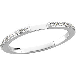 14K White 1-8 CTW Diamond Band for 6X6 Engagement