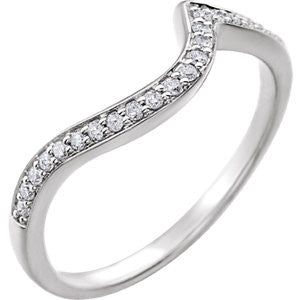 14K White .07 CTW Diamond Band for 4mm Round Ring