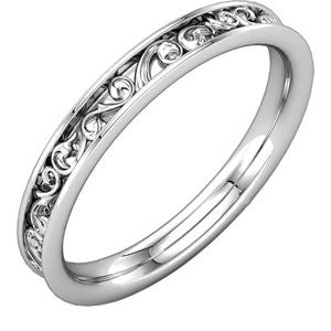 Platinum Sculptural-Inspired Band