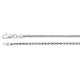 Sterling Silver 2mm Diamond Cut Wheat 16" Chain