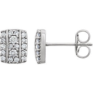 14K White 1-3 CTW  Diamond Earrings