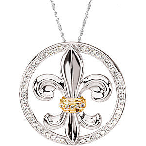 Cubic Zirconia Fleur-de-lis Necklace