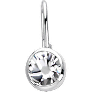 Sterling Silver April Birthstone 12.5x5.75mm Hook Charm-Pendant