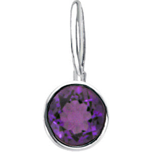 Sterling Silver February Birthstone 12.5x5.75mm Hook Charm-Pendant