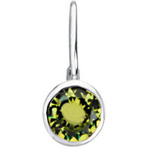 Sterling Silver August Birthstone 11.5x4.5mm Hook Charm-Pendant