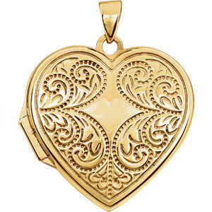 14K Yellow Heart Locket