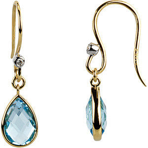 Swiss Blue Topaz & Diamond Earrings