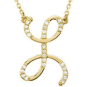 14K Yellow Letter "C" 1/10 CTW Diamond Initial 17" Necklace