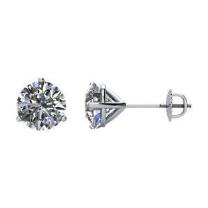 14K White 2 CTW Diamond Threaded Post Earrings