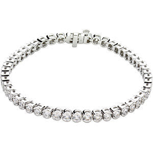 14K White 6 CTW Diamond Line 7.25" Bracelet