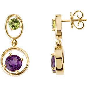 Peridot & Amethyst Earrings