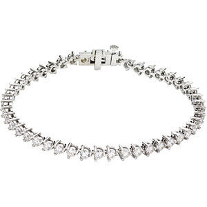 14K White 5 CTW Diamond Line 7.25" Bracelet